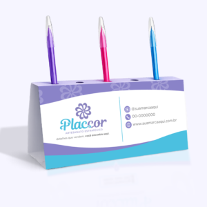 calendário de mesa personalizado 2026 – 12 meses com porta canetas | linha premium